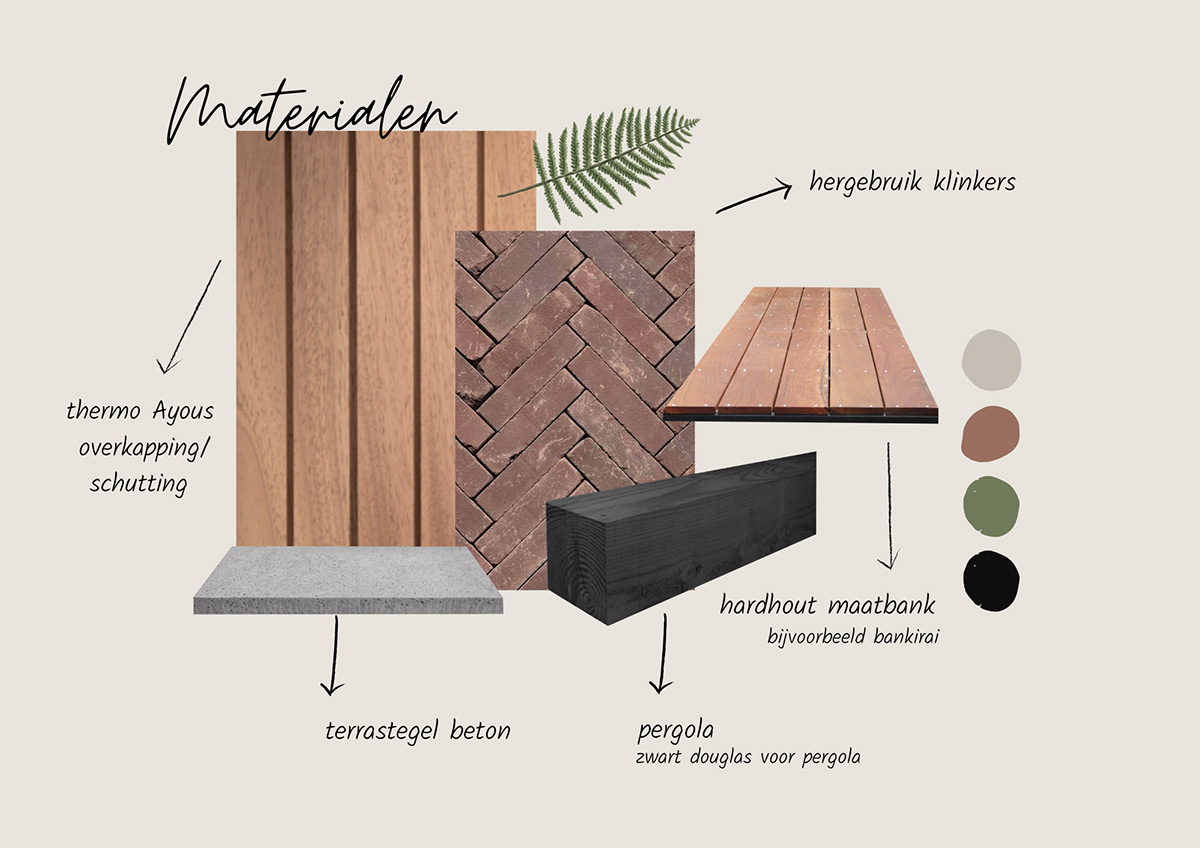 Materialen kleine tuin - Tanja van Hoogdalem